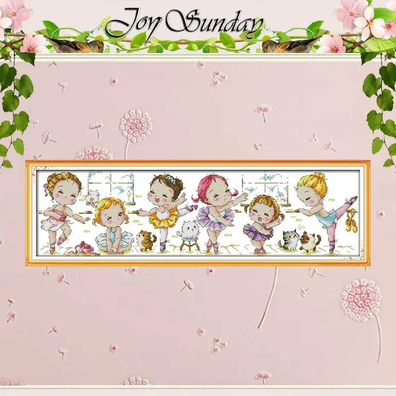 A Ballet School Patterns Counted Cross Stitch Set 11CT 14CT 16CT Stamped DMC Cross-stitch Kit Embroidery Needlework Home Decor