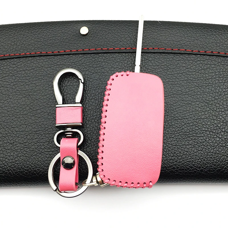 Top layer leather Genuine Leather car key case Car-cover for Audi A2 A3 A4 A6 TT car key bag 2 buttons folding remote Key Shell