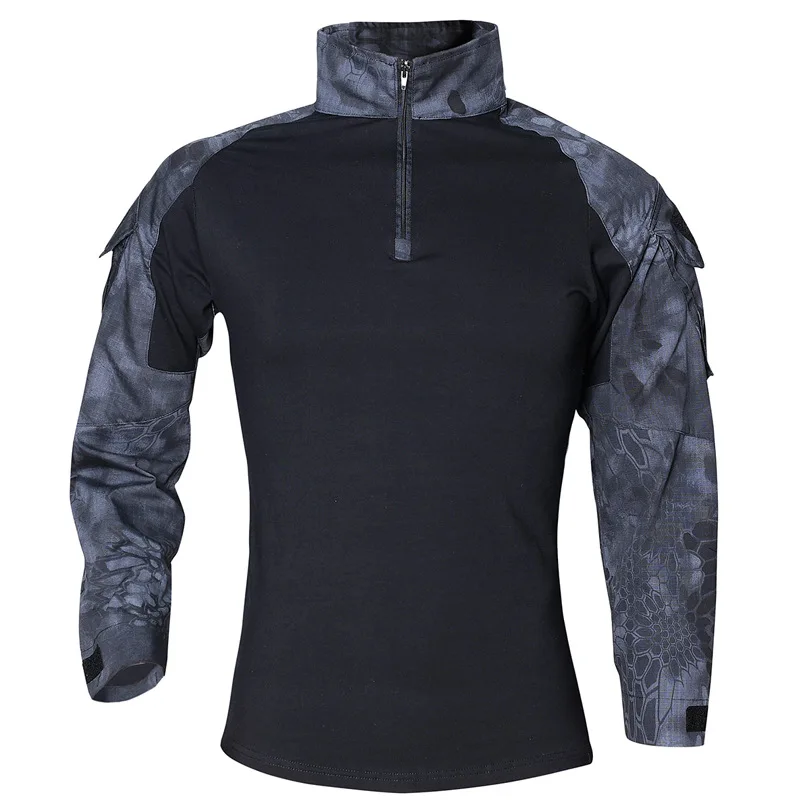 Uomo Outdoor Traspirante Fitness Camicette Esercito Militare Manica Lunga Camouflage Tattica di Caccia Magliette e camicette Rapid Assault Camicette XS-3XL