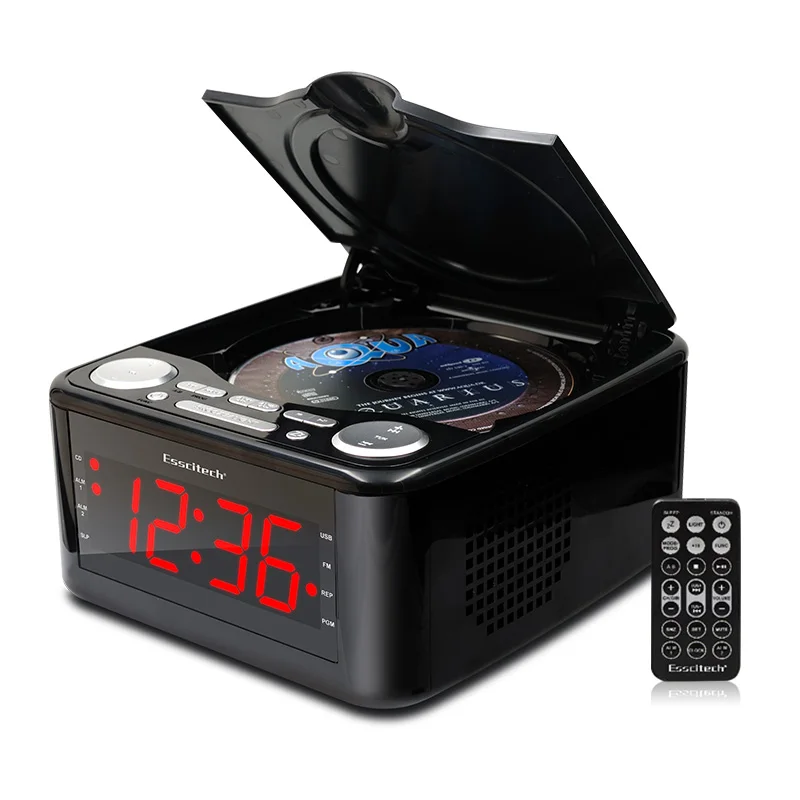 Clocked cd drive CD player, stereo speakers alarm clock usb prenatal Zaojiao / WMA music FM radio aux input headphone output MP3