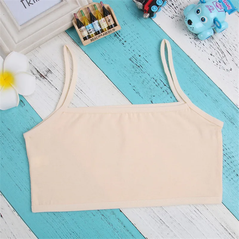 Kids Underwear Model 100% Cotton Girls Tank Top Candy Color Undershirt Girls Singlet Baby Camisole Bra Tops Sport Undies