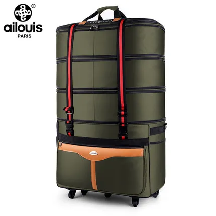 

32/ 36 Inch Large Volume Foldable Oxford Rolling Luggage Bag Abroad Folding Trolley Suitcase Travel Bag