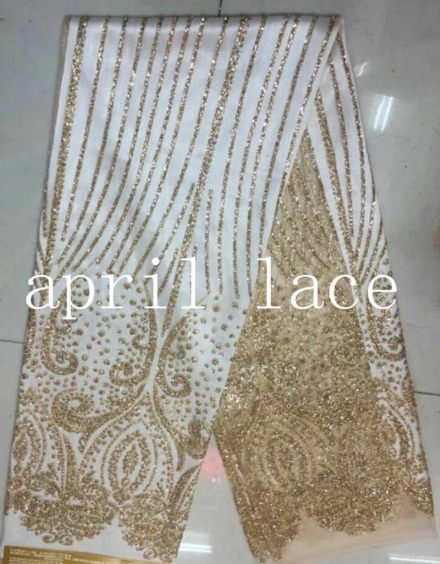 

ap004 champagne gold sparkle glued glitter net mesh breathable lace fabric for fashion designer/ wedding dress/party/lady dress