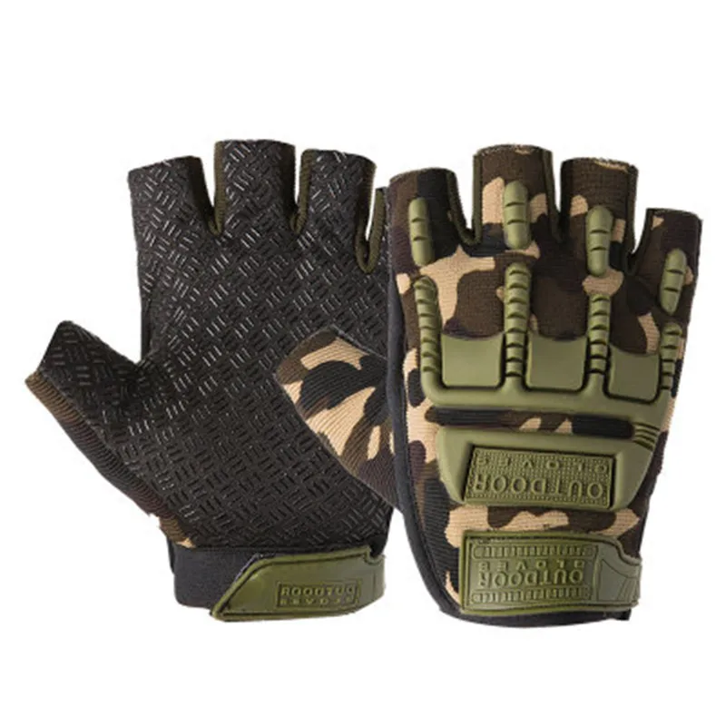 Tactical Soft Rubber Protective Pad Gloves Men\'s Army Military Combat Hunting Shooting Airsoft Paintball Police Half Fingerless