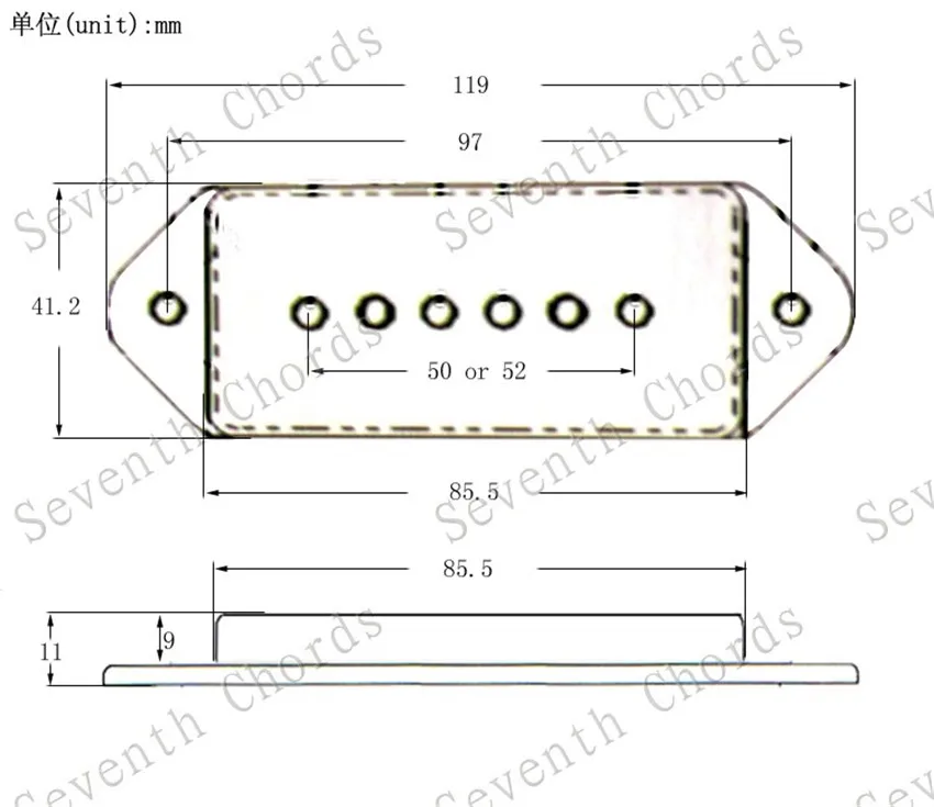 Ein Set 2 Stück schwarze Hundeohr 6-saitige Tonabnehmer für E-Gitarre Zubehör Teile Musikinstrument – Detail 7