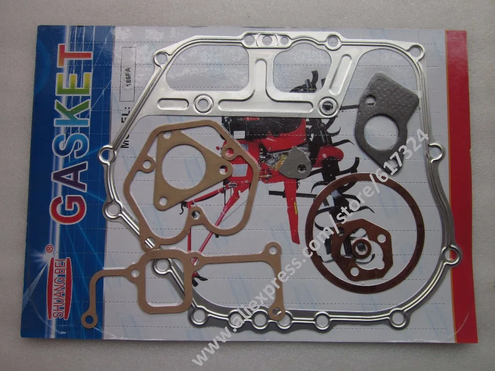 Gaskets kit for air cooled  170 / 178F / 186FA / 186F / 192F , part number: