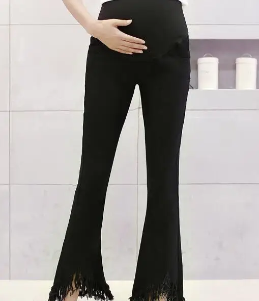 Elastic Waist Maternity Jeans Pants for Pregnancy Clothes Autumn / Winter  New Pregnant Women Hole pant Maternity Plus Size