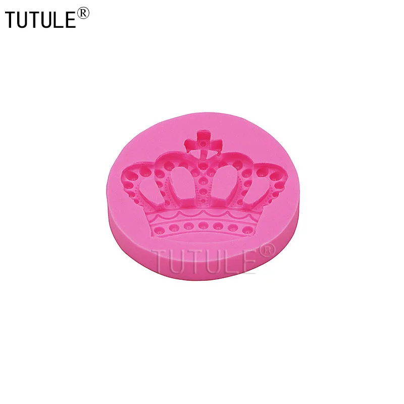 Gadgets-moule à gâteau fondant en caoutchouc et silicone, couronne de princesse, fait à la main, chocolat, Dessert, cuisson, outil de biscuits