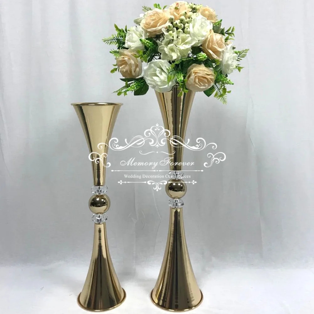 

New 73cm Tall Wedding Flower Vase Metal Flower Stand Gold Flower Column Elegant Table Centerpiece Wedding decoration
