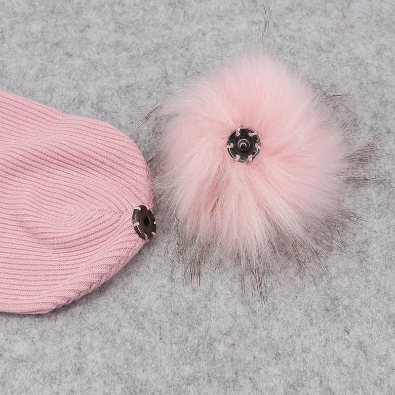 GZHilovingL Soft Winter Newborn Baby Boys Girls Faux Fur pompom Hats Caps 2018 Kids Childs Girls Wool Knitted Skullies Beanies