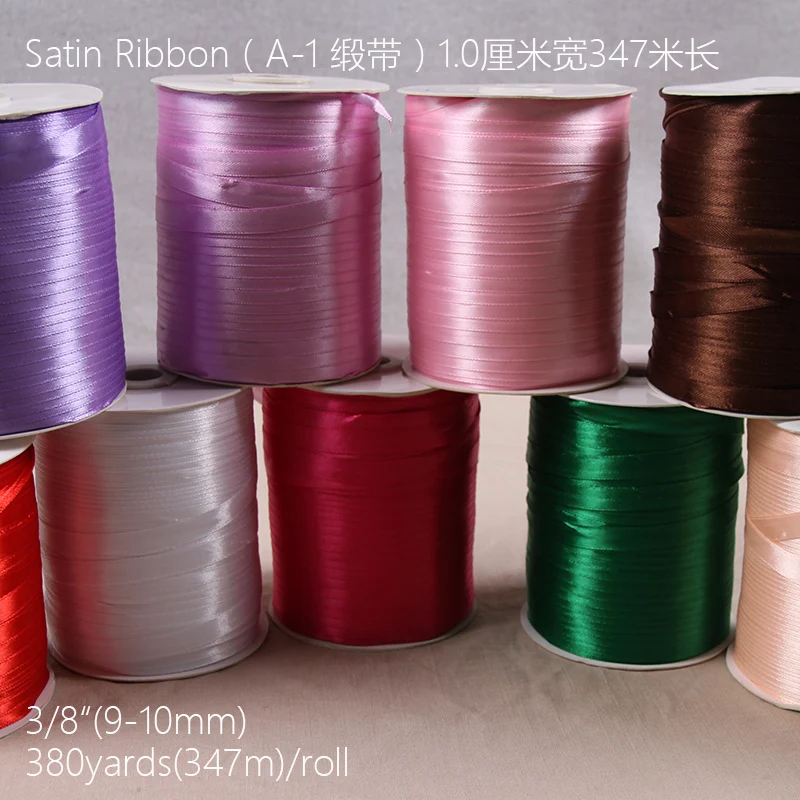 Wholesale 10Mm Wide Decorative Satin Ribbon For Gift Packing With Tapes For Hand Work Christmas Wedding Diy Ribbons