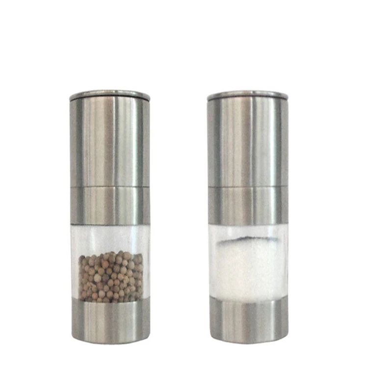 200pcs/lot Mini Protable Stainless Steel Handle Salt Pepper Mill Grinder Muller For Spice Seasoning Kitchen Accessories