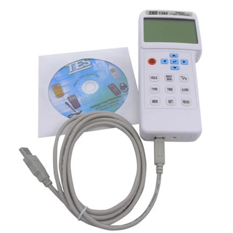 TES-1384 4 Input Thermometer,Datalogger,K, J, E, T, R, S, N, L, U, B, C types