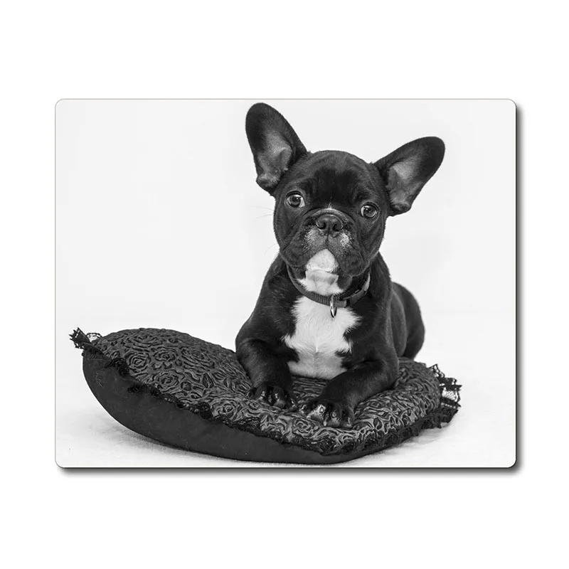 Cute French bulldog cub on the cushion printed Heavy weaving anti-slip rubber pad office mouse pad Coaster Party favor gifts