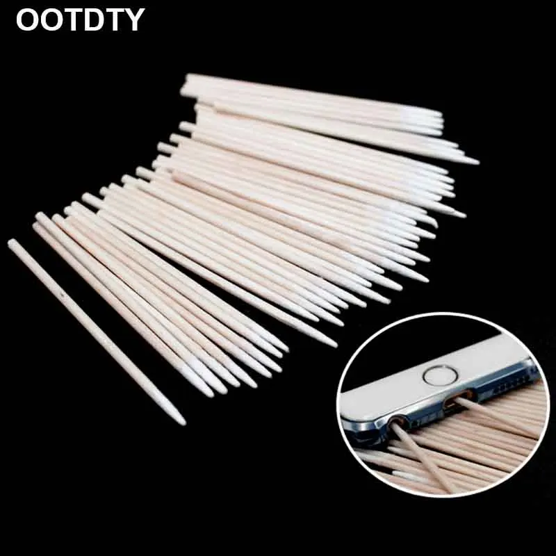 100 Pcs Portable Charge Port Earphone Hole Cleaning Cotton Swab Stick Tools for phone  for Huawei Multifunctional