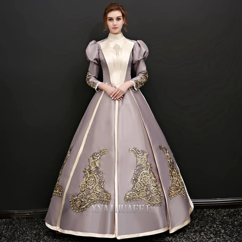 Lange Blase Ärmel Kragen Königin Venedig Karneval Königin Ballkleid mittelalter liches Kleid Renaissance Kleid Victoria/Antoinette