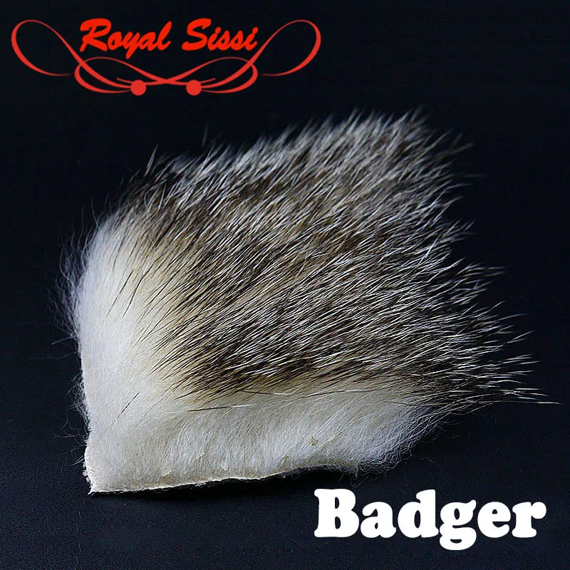 New 2 patches premium badger fur large cut fly tying furs Long genuine badger body hair for streamer wings& saltwater patterns