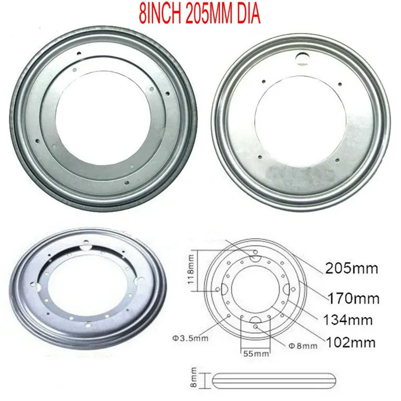 

8INCH (200MM) Round Shape Galvanized Lazy Susan Turntable Bearing Rotating Swivel Plate For Kitchen Cabinets Tabe Swivel Plate