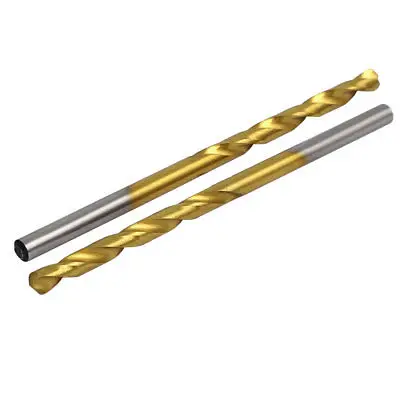 3.3mm Drilling Dia Titanium Plated 2-Flute Straight Shank Twist Drill Bit 10pcs