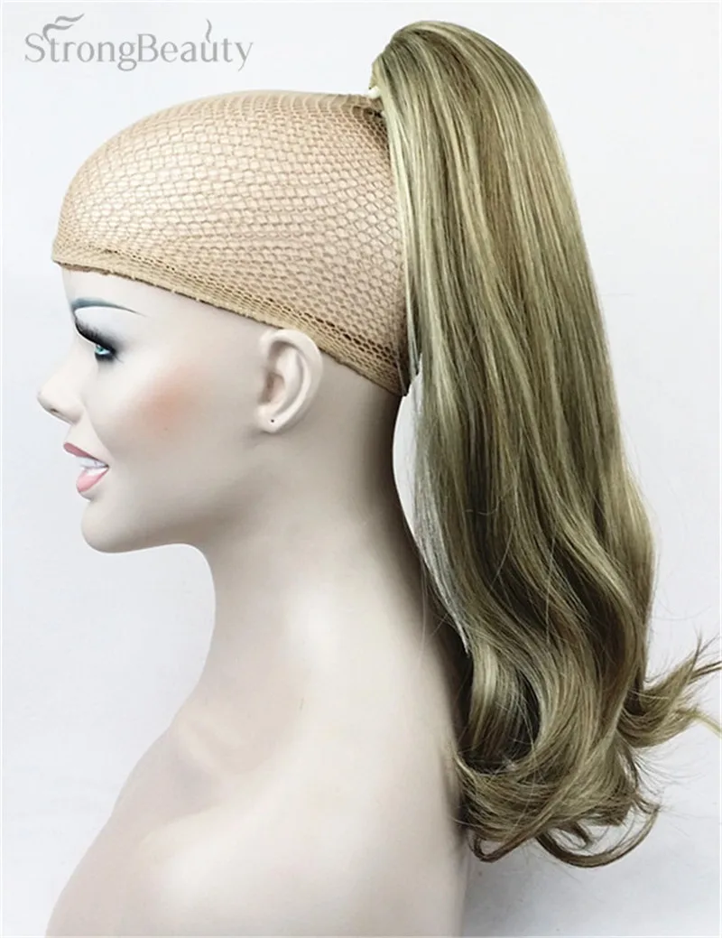 StrongBeauty 45 cm Sintetis Panjang Klip Ekor Kuda Pony Tail Ekstensi Klip Pada Sepotong Rambut Lurus Gaya Rambut 17 Warna