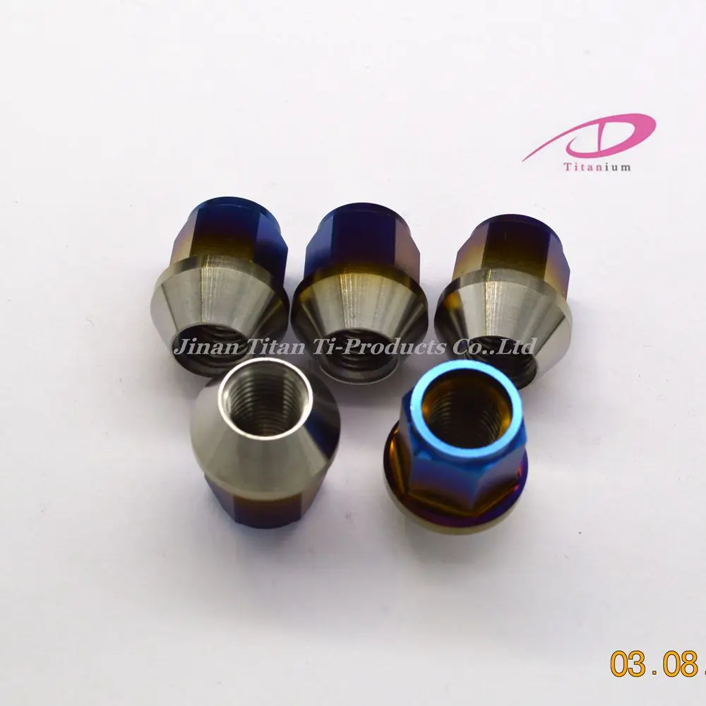 Jntitanti Gr5 titanium lug nut  M12*1.25*27mm wheel nut hub nut  for Nissan,Greatwall,Geely,Subaru,Suzuki etc.