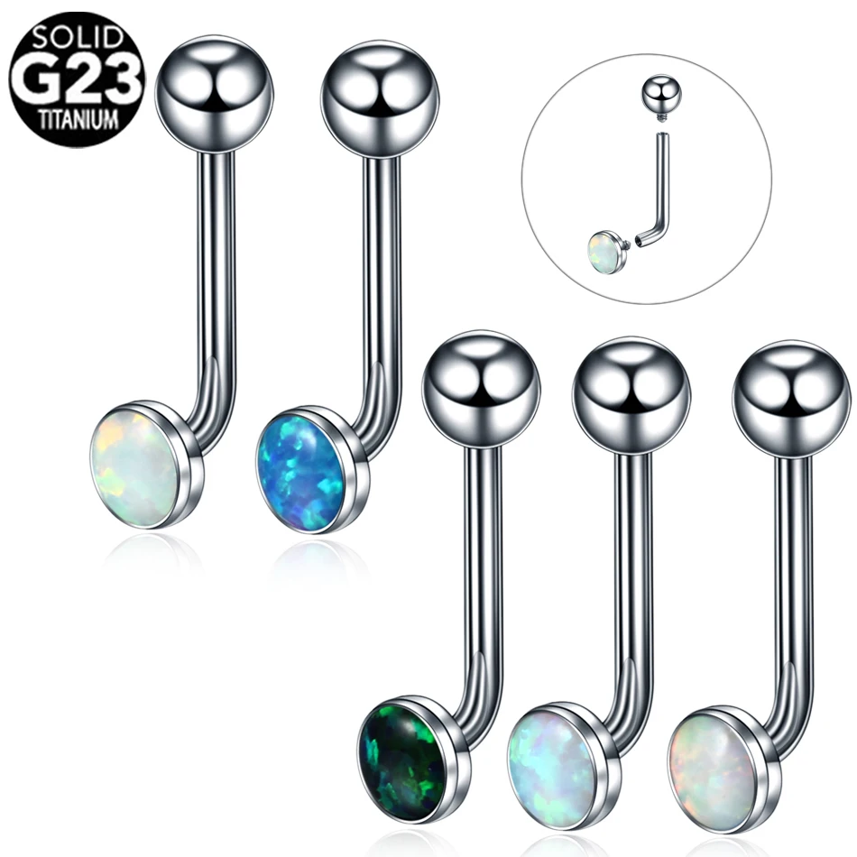 1PC Titanium Christina Vertical Hood Piercings Flower Lip Rings Opal Sexy Lip Piercings VCH Eyebrow Piercings Jewelry