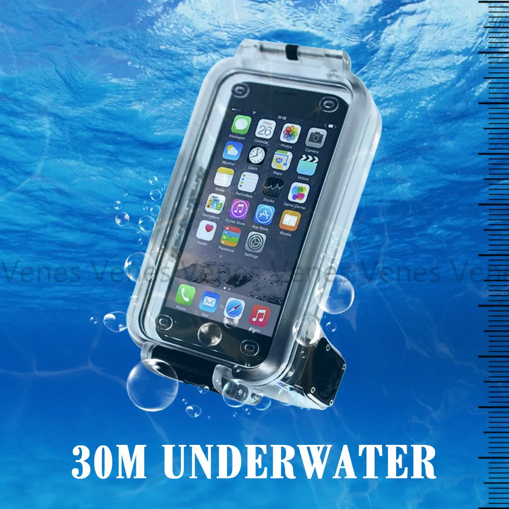 Venes 30M Upgraded version Bluetooth Waterproof Diving Case remote Suit For iPhone X 6 7 plus 8 5.5 inch LCD screen