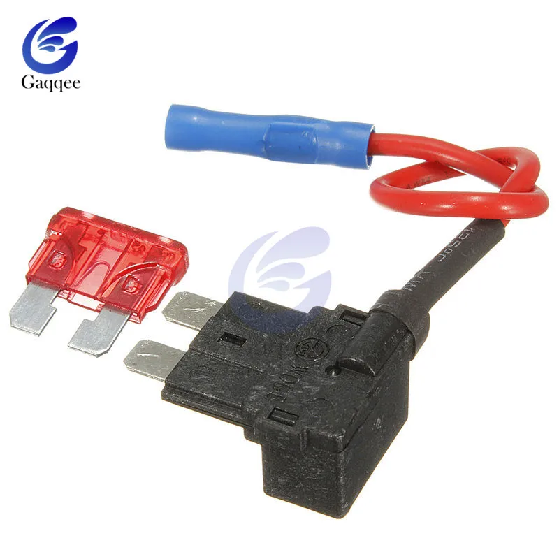 12V Mini Micro Standard Car Fuse Holder Add-a-circuit Piggy Back Fuse TAP Adapter ATM APM  Blade Auto Fuse w/ 10A Blade Car Fuse