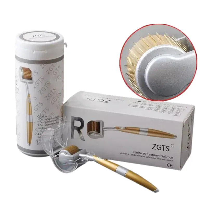 

Dropshipping ZGTS derma roller 192 micro needles titanium alloy needle mezoroller with golden handle