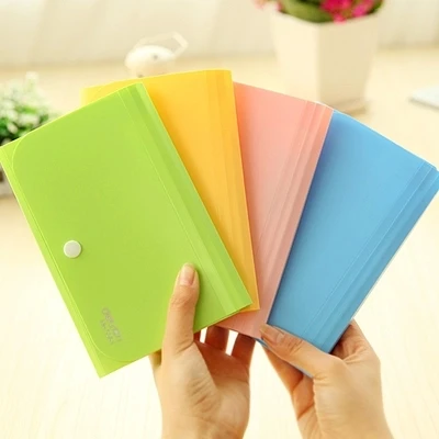 A6 Colorful Accordion Style Mini Bills Receipt File Document Bag Pouch Folder Card Holder Organizer File Holder Expanding Wallet