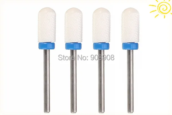 1 Pc White Ceramic Nail Drill Bit - Smooth Top Bit - Medium