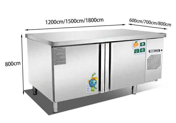 1.2 stainless steel cold storage and freezing machine commercial freezer counter cabinet