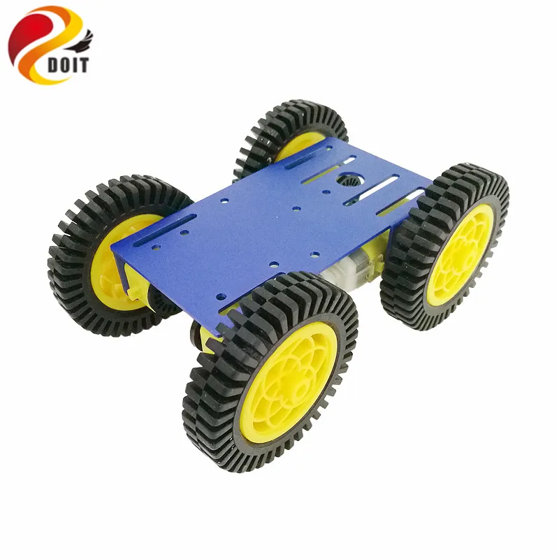 Smart Robot RC Car Kit mit 2 mm Aluminiumgehäuse, 4 Stück TT-Motor, 4 Stück 80 mm Gummirad für Arduino-Projekte