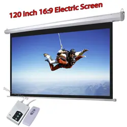 Fast Shipping Big Cinema Motorized HD Projection Screen 120 Inch 16:9 Matt White 3D Projector Electric Screens With Remote