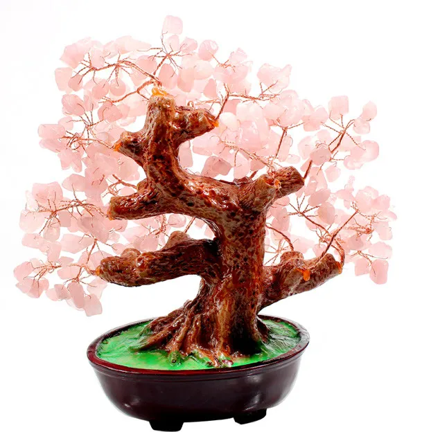 rose crystal money tree bonsai style for wealth luck home & wedding decoration