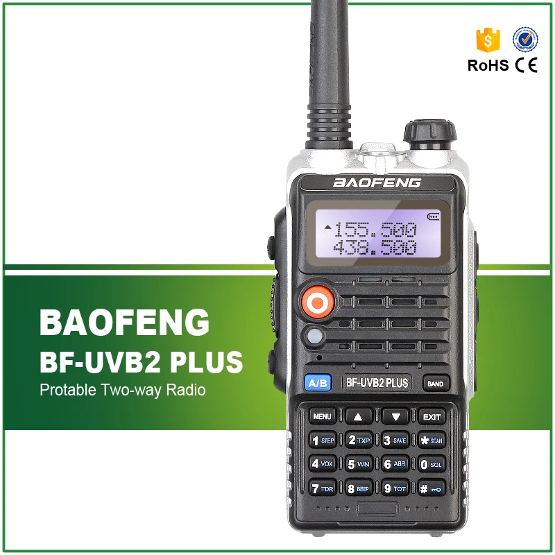 

Original Baofeng BF-UVB2 Plus Walkie Talkie Dual Band VHF/UHF 136-174MHz/400-520MHz Portable 2-way Radio Transceiver+PTT Headset