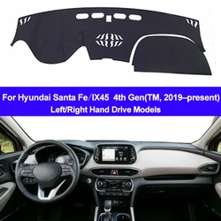 Car Auto Dashboard Cover Dashmat Pad Carpet Dash Mat Two Layers For Hyundai Santa Fe IX45 4th Gen 2019 - Now Anti-Sun RHD LHD