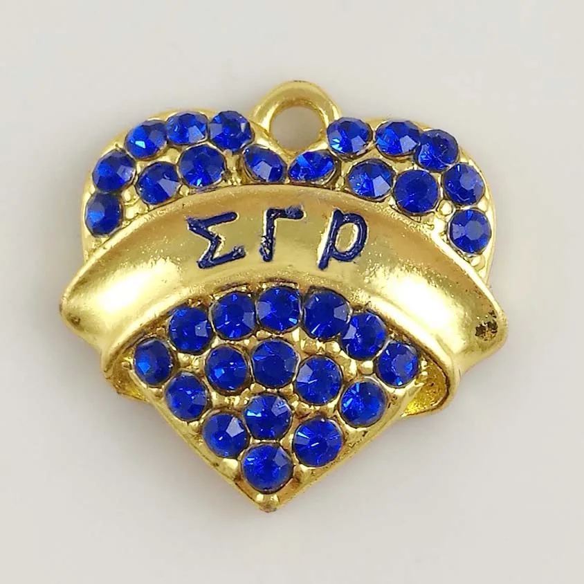 10pcs  Greece Sorority Greek  SGR Greek  University Necklace Bracelet Pendant Sigma Gamma Rho  heart DIY Charms