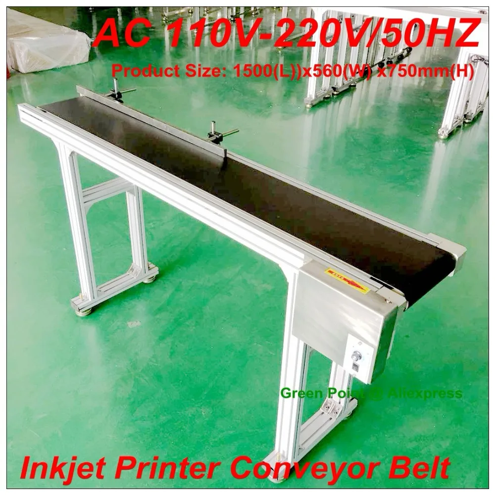 120W Inkjet Stainless Printer Steel Conveyor Belt With High Quality Of Domestic Motor 500mm Width PVC 0-30M/Min Adjustable Speed