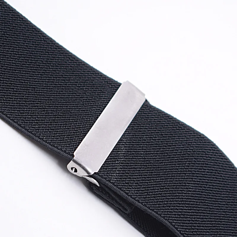 New Man's Braces Black Leather Suspenders Strong 4clasps Casual Suspensorios Trousers Strap 5*120cm Gift For Dad