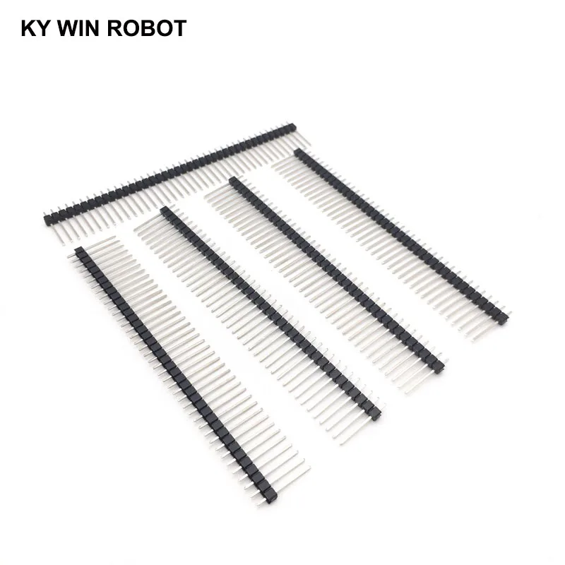 Cabeçalho masculino do Pin da única fileira quebrável longa, 1x40Pin, 2.54mm, altura 1x40, 17mm, 10Pcs