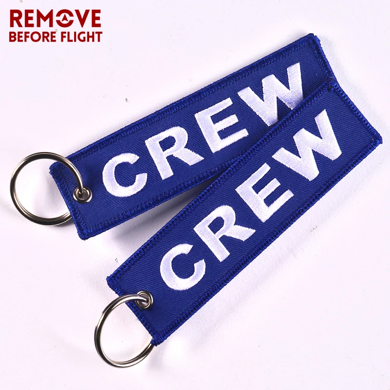 Blue Crew Keychain for Promotion Gifts OEM Motorcycle Keychains llaveros Luggage Tag Embroidery Crew Key Chain Fashion Jewelry