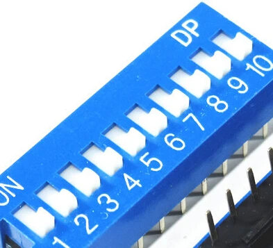 FREE SHIPPING 20PCSx China Quality DS-10 Blue 10P DIP Switch 2.54mm 10 Position Encoder Switch Slide Switch