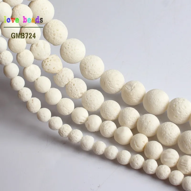 Natural White Sponge Coral Round Spacer Beads for Jewelry Making Beaded Bracelet DIY Jewelry 15\