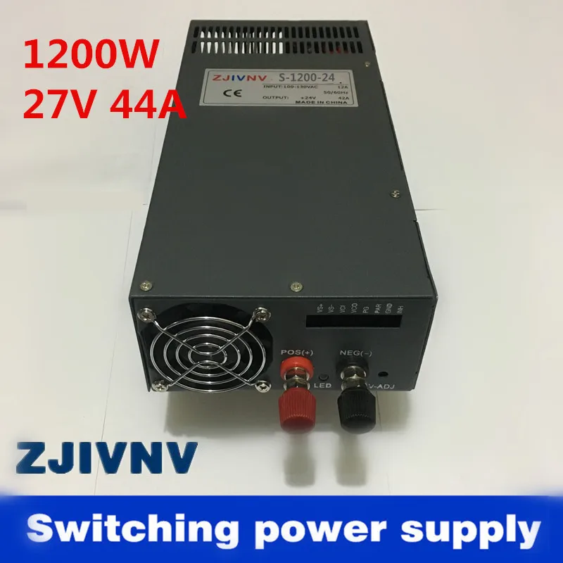 

1200W 44A 27V Switching power supply for LED Strip light AC to DC power suply input 110v 220v 1200w ac to dc power supply