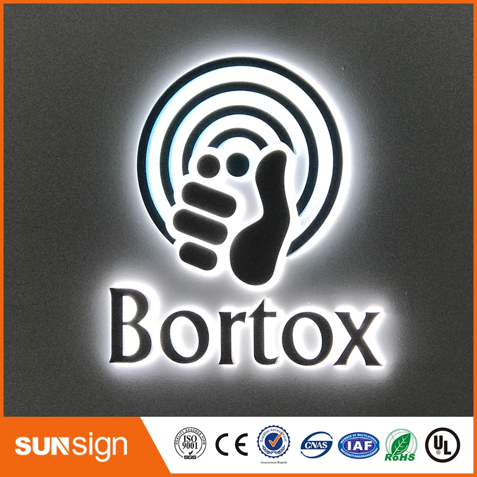 Factory Outlet stainless steel outdoor advertising signboard letters LED backlit signs