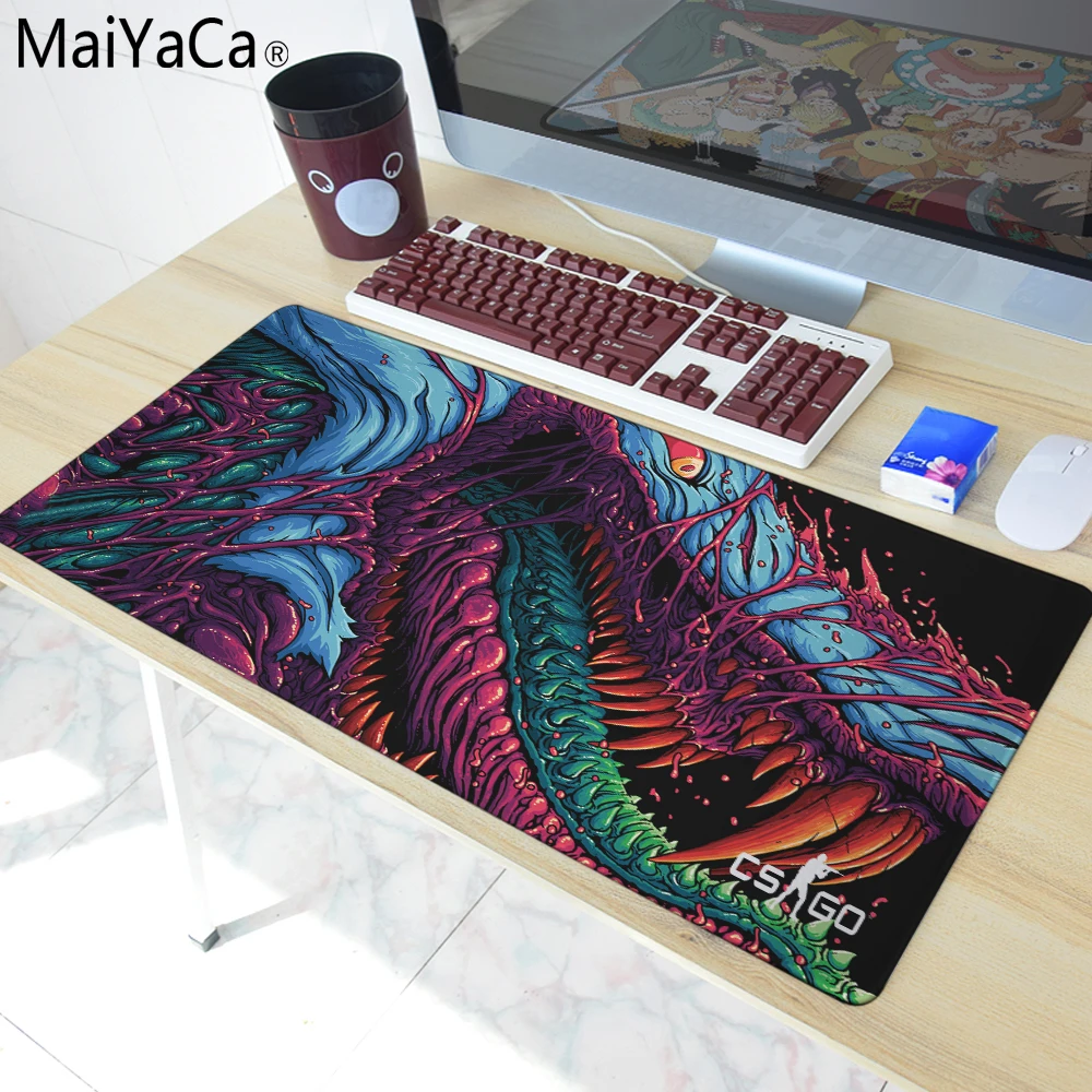 

Большой коврик для мыши MaiYaCa The More fire Hyper beast CS GO с оверлочным краем, большой игровой коврик для мыши, лучший подарок 40x90 см
