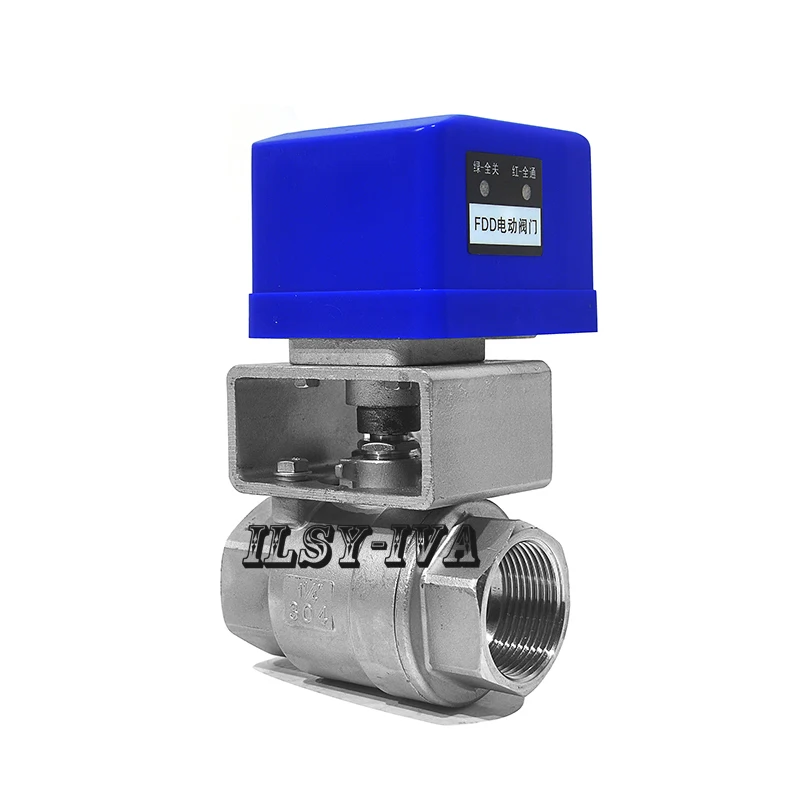 DN32 AC220V Tetap Jenis Stainless Steel Ball Valve Electric dengan 3 atau 4 Kabel Kontrol