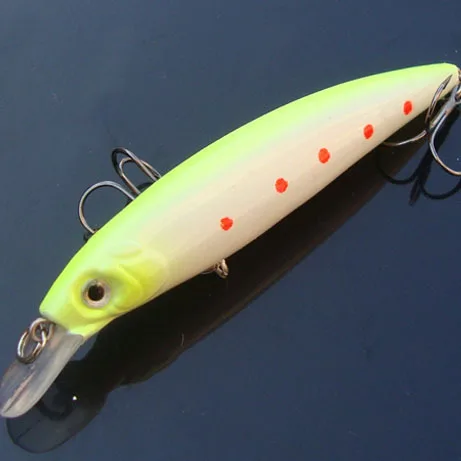 Luminous Fiishing leurre Minnow 14g/11cm Hard Bait With Double Treble Hook Lures Alice mouth Striped bass Blackfish 2PCS