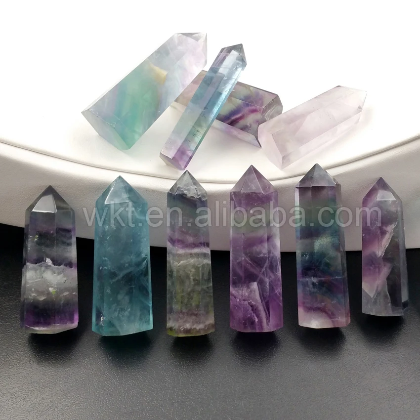WT-G220 High quality fluorite ornaments Beautiful raw titanium crystal quartz point for jewelry making